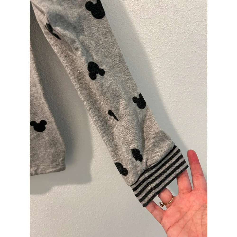Disney Mickey Mouse Grey Crewneck Pullover Women's Medium Drawstring - Picture 4 of 6